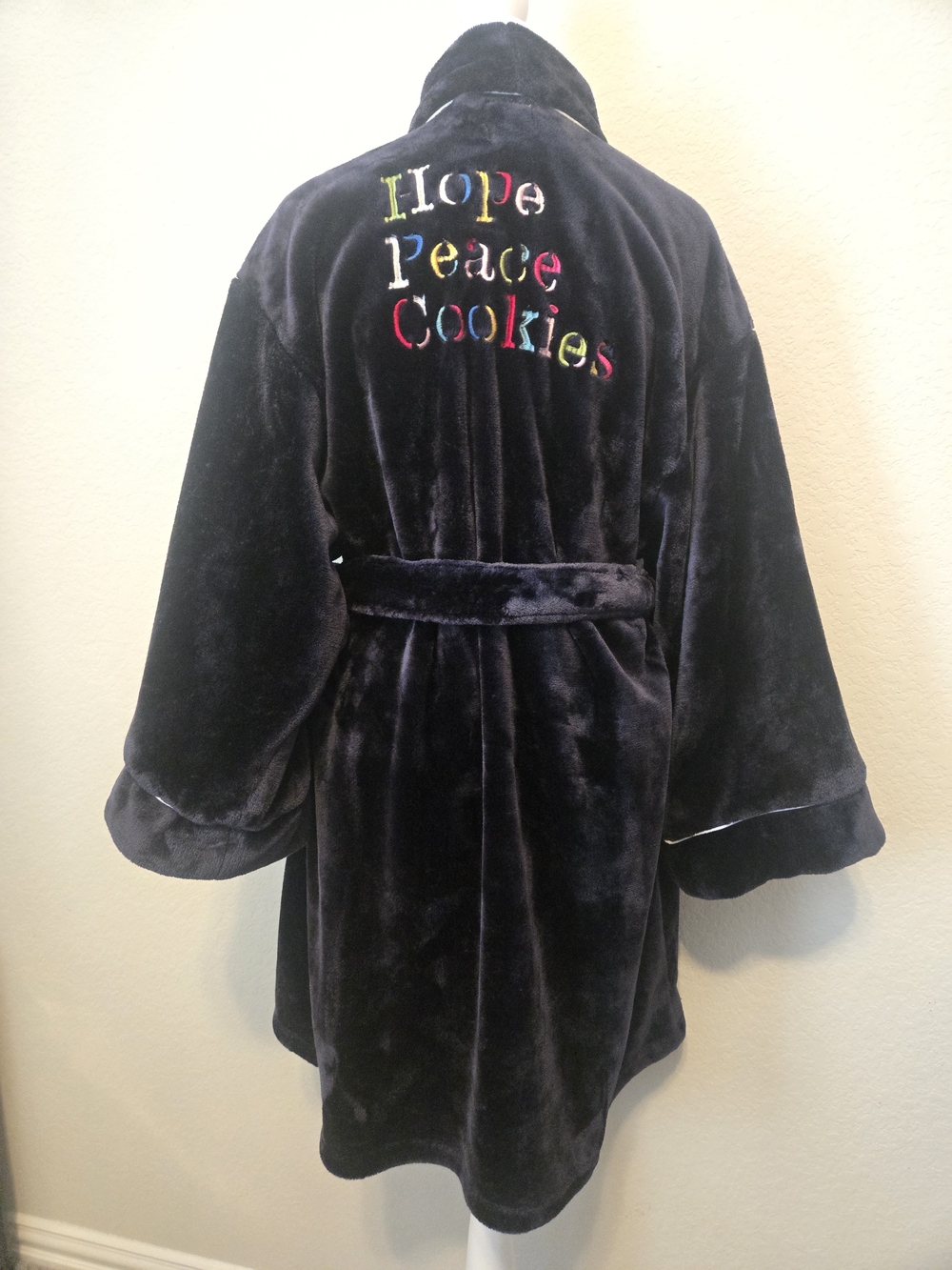 kate spade Robe L/XL navy blue  Pockets Belted